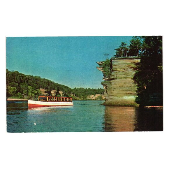 Hawks Beak Lower Dells Wisconsin River Vintage Postcard H H Bennett Studio USA - Picture 1 of 2